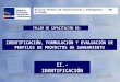 IDENTIFICACIÓN, FORMULACIÓN Y EVALUACIÓN DE PERFILES DE PROYECTOS DE SANEAMIENTO