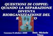 QUESTIONI DI COPPIE: QUANDO LA SEPARAZIONE DIVENTA RIORGANIZZAZIONE DEL RAPPORTO Cosenza 8 ottobre 2009 Dott. Michele Visca