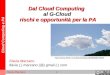 Cloud Computing e PA Flavia Marzano 1 Dal Cloud Computing al G-Cloud rischi e opportunità per la PA Flavia Marzano flavia (.) marzano (@) gmail (.) com
