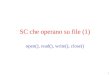 1 SC che operano su file (1) open(), read(), write(), close()