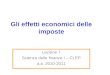 Gli effetti economici delle imposte Lezione 7 Scienza delle finanze I – CLEP a.a. 2010-2011
