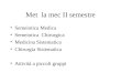 Met la mec II semestre Semeiotica Medica Semeiotica Chirurgica Medicina Sistematica Chirurgia Sistematica Attività a piccoli gruppi