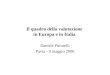 Il quadro della valutazione in Europa e in Italia Daniele Pitturelli Pavia - 9 maggio 2006