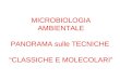 MICROBIOLOGIA AMBIENTALE PANORAMA sulle TECNICHE CLASSICHE E MOLECOLARI
