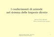 Agenzia delle Entrate - Direzione Regionale Emilia-Romagna 1 I conferimenti di aziende nel sistema delle Imposte dirette dott.ssa Silvia Mezzetti Ufficio