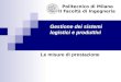Gestione dei sistemi logistici e produttivi Politecnico di Milano II Facoltà di Ingegneria Le misure di prestazione