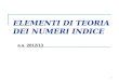 1 ELEMENTI DI TEORIA DEI NUMERI INDICE a.a. 2012/13