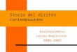 Storia del diritto contemporaneo Giurisprudenza Laurea Magistrale 2006-2007