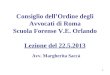 Consiglio dellOrdine degli Avvocati di Roma Scuola Forense V.E. Orlando Lezione del 22.5.2013 Avv. Margherita Saccà