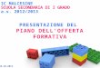 IC MALCESINE SCUOLA SECONDARIA DI I GRADO a.s. 2012/2013 PRESENTAZIONE DEL PIANO DELLOFFERTA FORMATIVA 16.10.2012