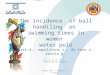 SISMES 2012 - Palermo 5-7 Ottobre The incidence of ball handiling on swimming times in women water polo Tursi d., napolitano s., di tore a., raiola g