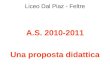 Liceo Dal Piaz - Feltre A.S. 2010-2011 Una proposta didattica