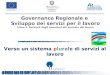 Governance Regionale e Sviluppo dei servizi per il lavoro Linea 2. Network degli operatori del mercato del lavoro Verso un sistema plurale di servizi al