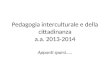 Pedagogia interculturale e della cittadinanza a.a. 2013-2014 Appunti sparsi