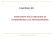 Capitolo 20 Interazioni fra le decisioni di investimento e di finanziamento Corso di Finanza Avanzata - Prof. M. Mustilli