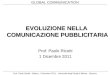 GLOBAL COMMUNICATION Prof. Paolo Ricotti - Milano, 1 Dicembre 2011 - Università degli Studi di Milano - Bicocca EVOLUZIONE NELLA COMUNICAZIONE PUBBLICITARIA