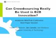 Can crowdsourcing really be used in B2B innovation