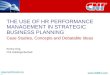 The Use Of HR Performance Management Measurement in Strategic Business Planning