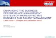 Enhancing the Business Performance Management System for More Effective Business and Talent Management