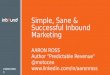 "Simple, Sane & Successful Inbound Marketing" (Hubspot Inbound Conference)