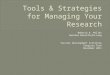 Research management tools