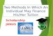 methods in which individuals may finance his or her tuition