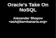 Oracle's Take On NoSQL
