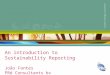 An introduction to sustainability reporting