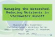 Managing the Watershed- Reducing Nutrients in Stormwater Runoff