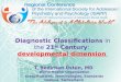 Diagnostic Classifications in the 21st Century: how can we capture developmental details