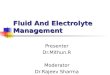 Fluid and electrolyte management