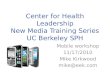 University of California Center for Health Leadership Mobile workshop