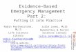 Evidence-Based Emergency Management - Part 2