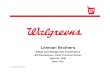walgreen Lehman Brothers Eleventh Annual Retail and