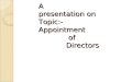 Appointment of directors