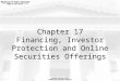 Chapter 17 Financing, Investor Protection and Online 