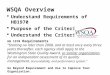 WSQA Overview Understand Requirements of HB1970