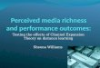 Perceived media richness and performance outcomes: Testing the effects of Channel Expansion Theory on distance learning