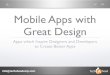 Mobile Apps with Great Design