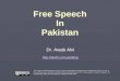 Free Speech in Pakistan
