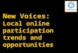 New Voices: Local online participation trends and opportunities