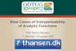 Real cases of indispensability of Oracle SQL analytic functions