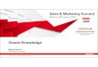 Oracle Sales & Marketing Summit - Knowledge Management