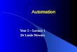 Lecture 1 Automation – Applications of Automation