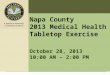 Napa Foodborne Illness Tabletop Exercise 2013