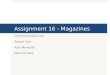 Assignment 16 - Magazines