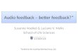 Audio feedback – better feedback?