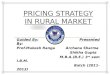 Pricing strategy in rural market