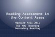 Reading Assessment in the Content Area