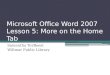 Microsoft Office Word 2007 - Lesson 5